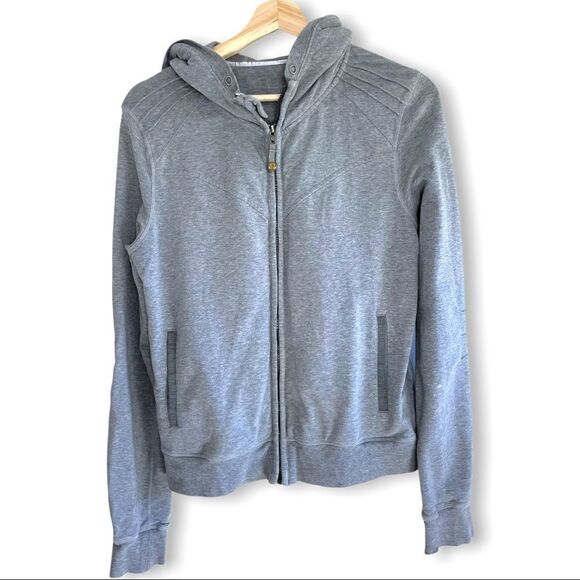 Lululemon Full Zip Pleated Detail Grey Hoodie - Picture 1 of 11